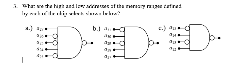 Solved 3. What are the high and low addresses of the memory | Chegg.com