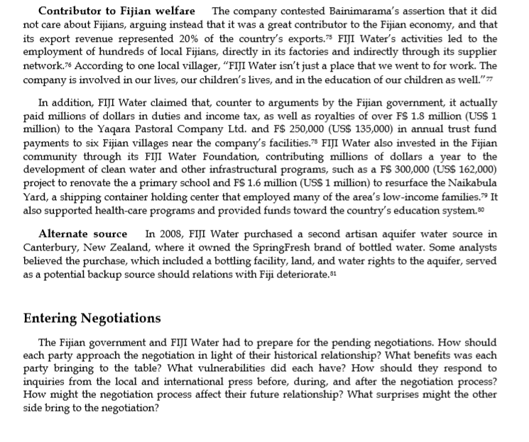 Solved What are FIJI Water's Sources of power? What are the