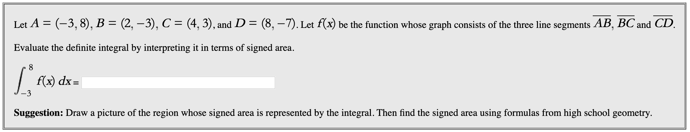 Solved Let A = (-3,8), B = (2, -3), C = (4, 3), and D = (8, | Chegg.com