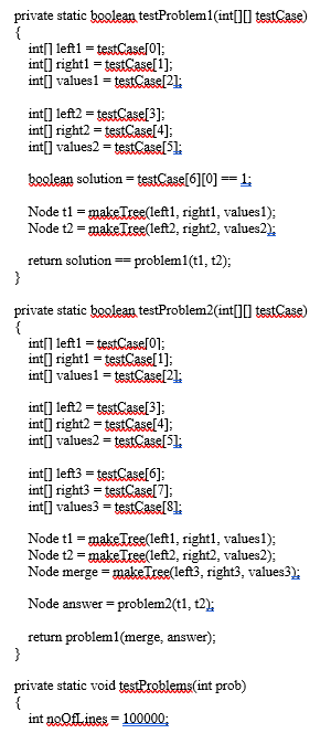 Solved Problem 1 Your are given the root nodes of two binary | Chegg.com