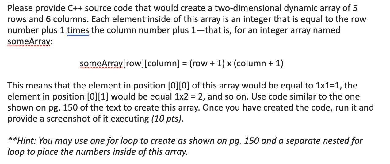 Solved Please provide C++ source code that would create a | Chegg.com