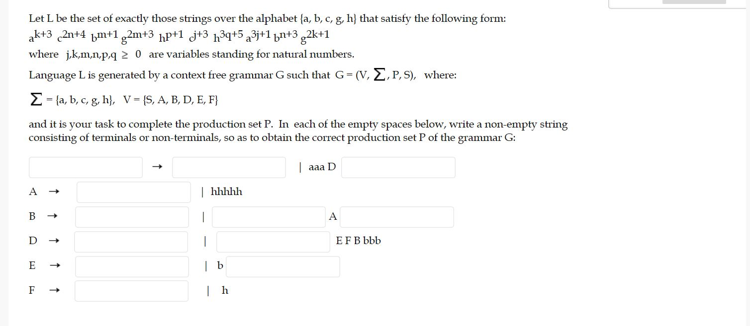 Solved Let L Be The Set Of Exactly Those Strings Over The Chegg Com