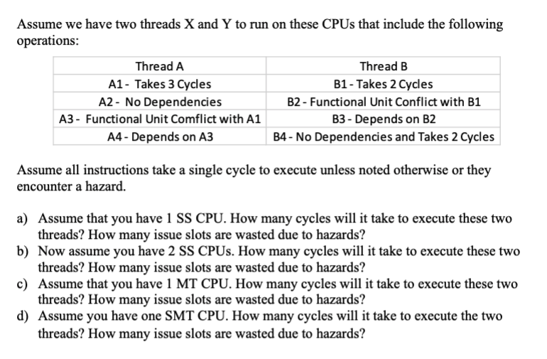 Solved (30 ﻿points) [Comparing Multi-processors]Consider The | Chegg.com