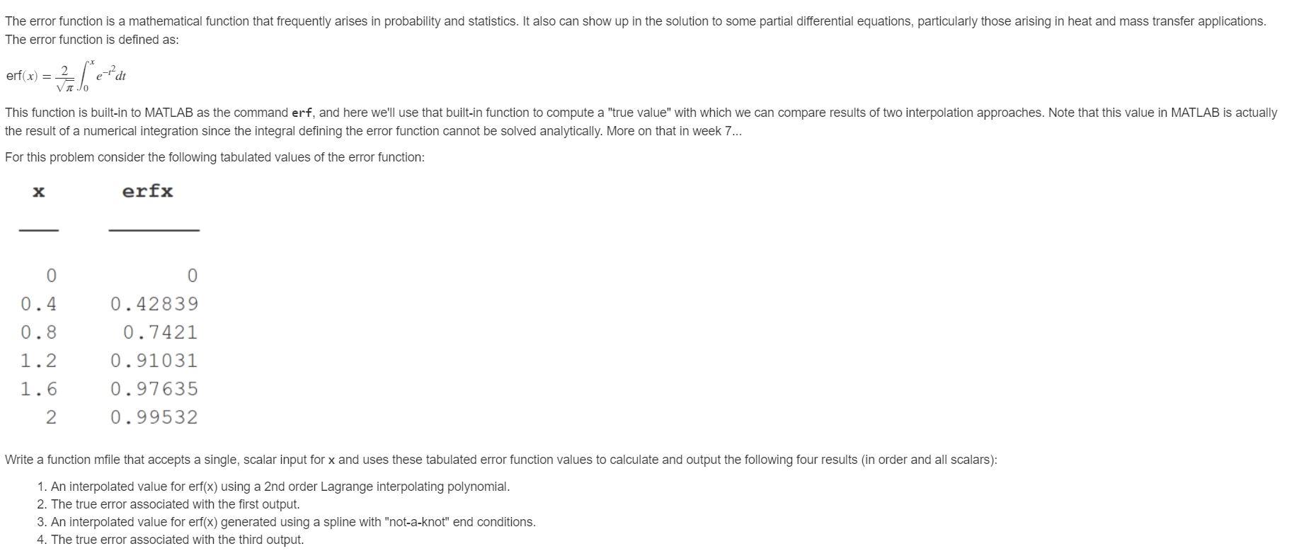 The error function is a mathematical function that | Chegg.com