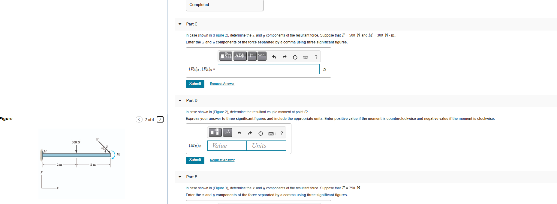 Solved Completed Part C In case shown in (Figure 2), | Chegg.com