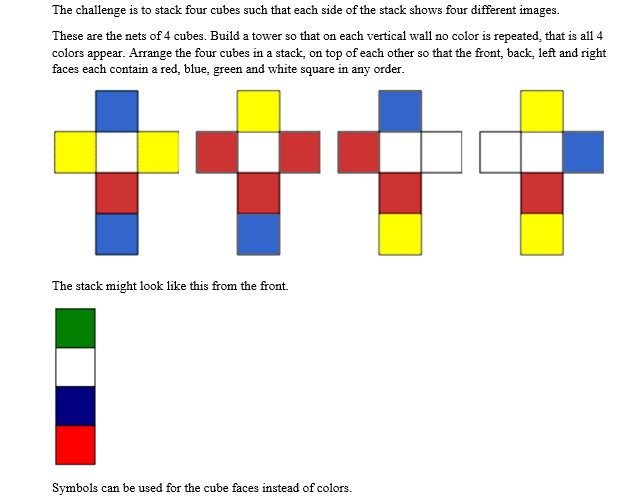 Jane has a 4 × 4 grid to be filled with colorful blocks. There are blocks  of four different colors: red, green, blue, and yellow.She arranges the  four blocks in such a