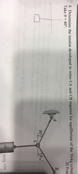 Solved Determine the tension developed in wires CA and CB | Chegg.com