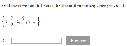 Solved Find the common difference for the arithmetic | Chegg.com