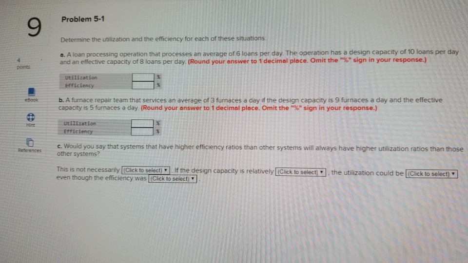 Solved Problem 5-1 Determine the utilization and the | Chegg.com