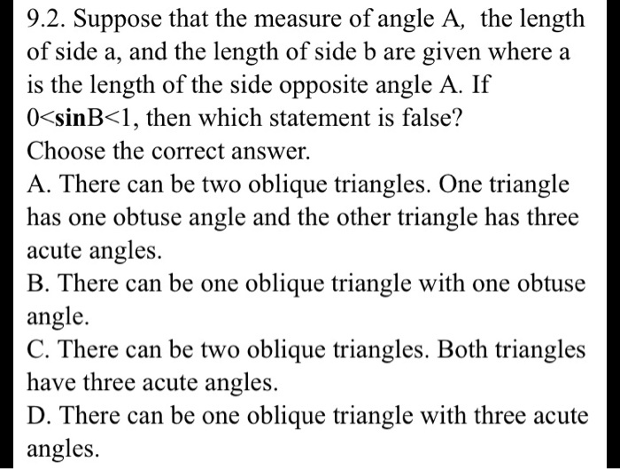 what is the length of the side opposite the largest angle