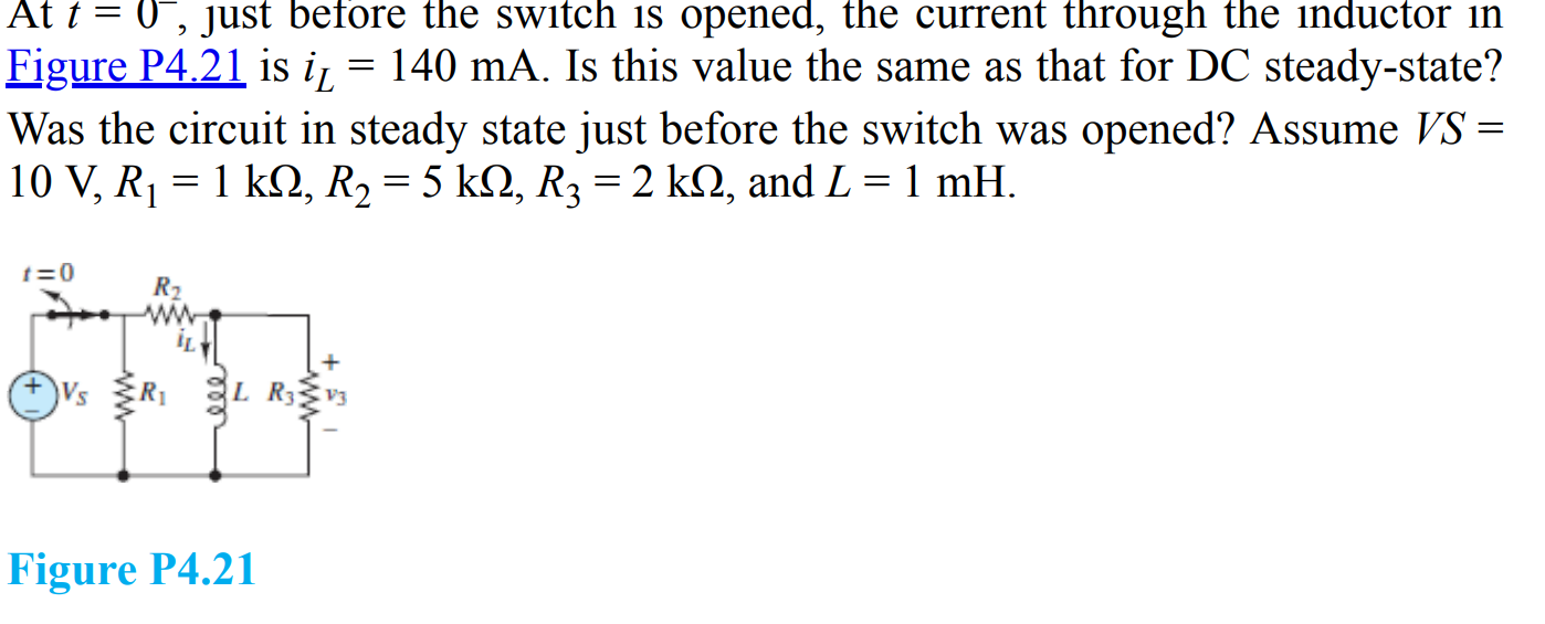 Solved 4.11 Determine the initial and final conditions on iL | Chegg.com
