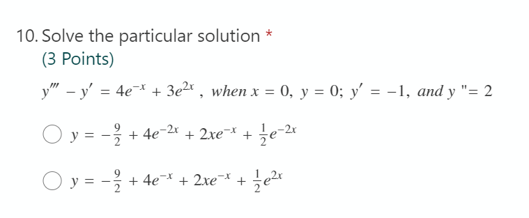 Solved * 6. Solve the equation (3 Points) (3D3 + 5D2 – 2D) y | Chegg.com