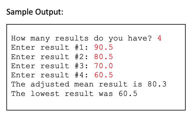 Solved Write a Java program called ResultAdjuster that gets | Chegg.com