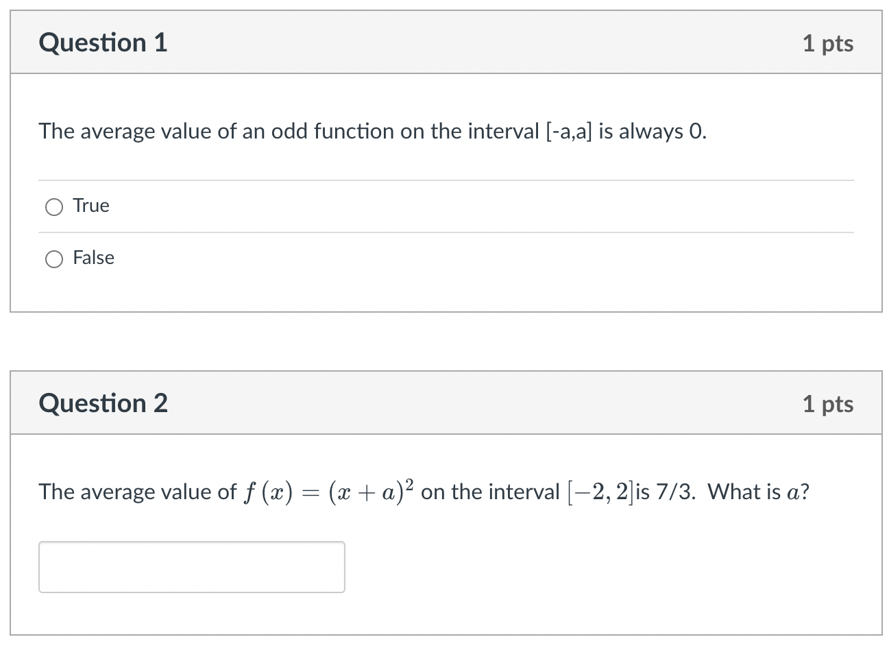 Solved The average value of an odd function on the interval | Chegg.com