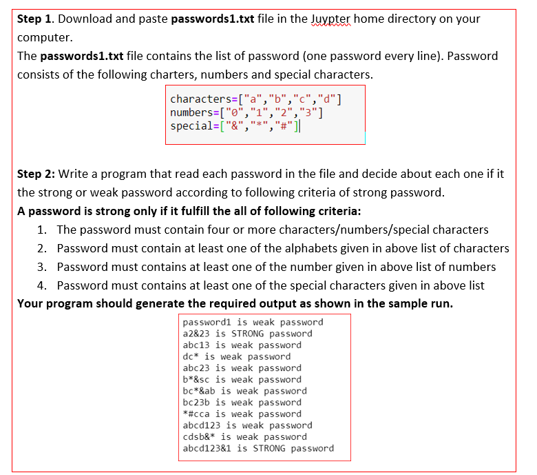 Solved Step 1. Download and paste passwords1.txt file in the | Chegg.com