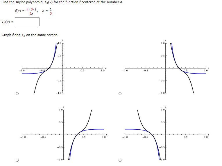 Solved Find the Taylor polynomial T3(x) for the function f | Chegg.com