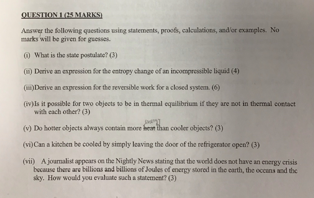 Solved QUESTION 1 (25 MARKS) Answer the following questions | Chegg.com