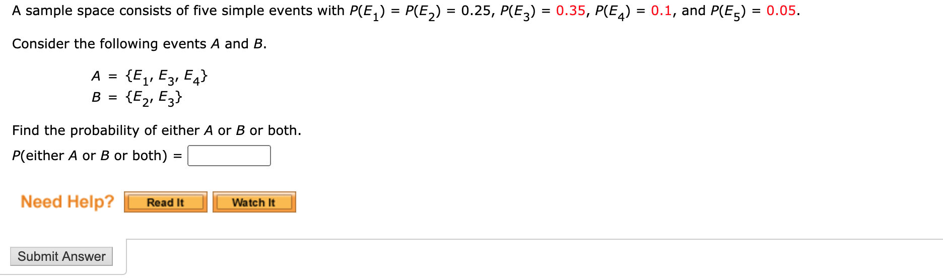 solved-a-sample-space-consists-of-five-simple-events-with-chegg