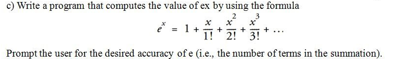 Solved c) ﻿Write a program by c++that computes the value of | Chegg.com
