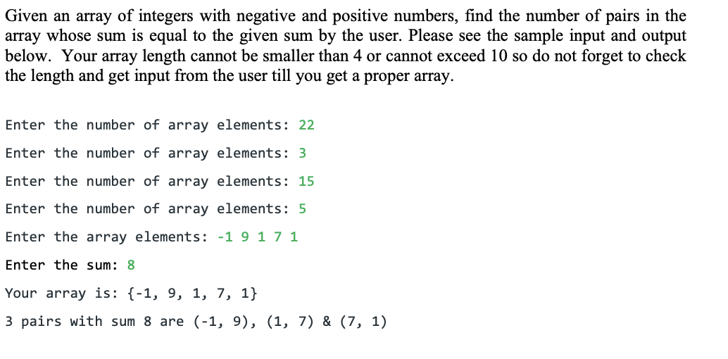 Solved Given an array of integers with negative and positive | Chegg.com