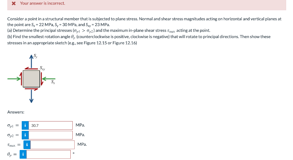 Solved * Your answer is incorrect. Consider a point in a | Chegg.com