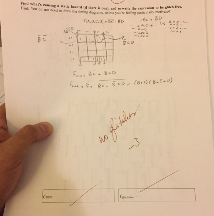 Solved Find What's Causing A Static Hazard If There Is One), | Chegg.com