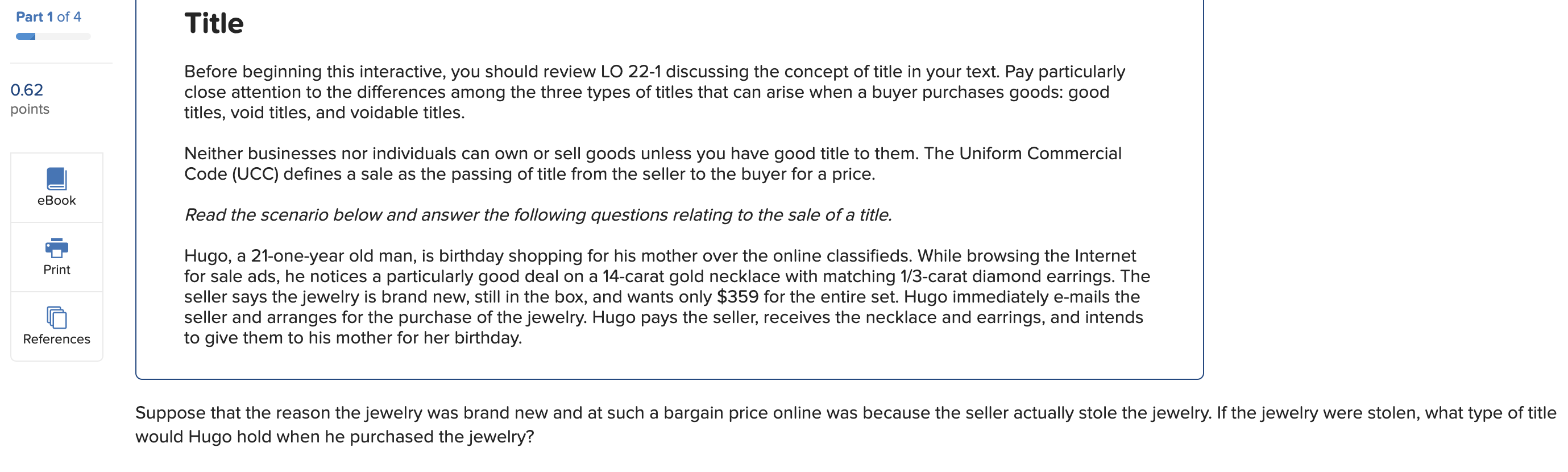 Solved Part 1 of 4 Title 0.62 points Before beginning this | Chegg.com