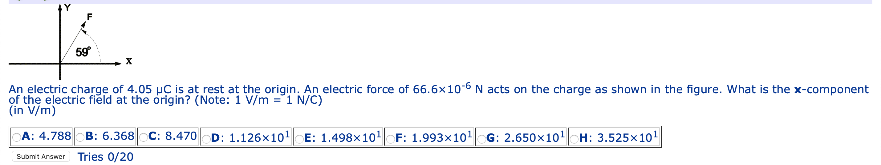 Solved An electric charge of 4.05 uC is at rest at the | Chegg.com