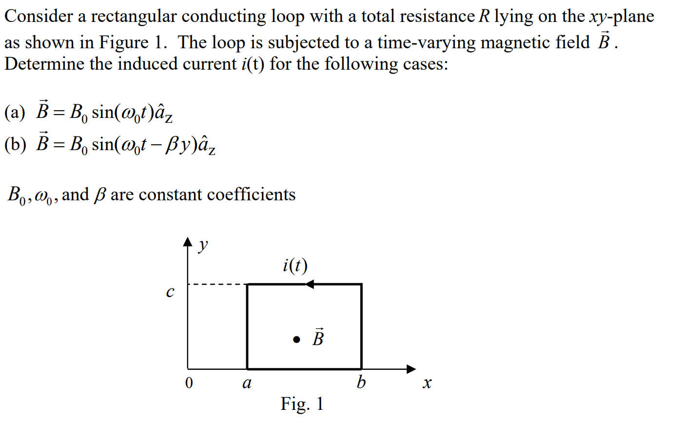 Solved Consider A Rectangular Conducting Loop With A Total | Chegg.com