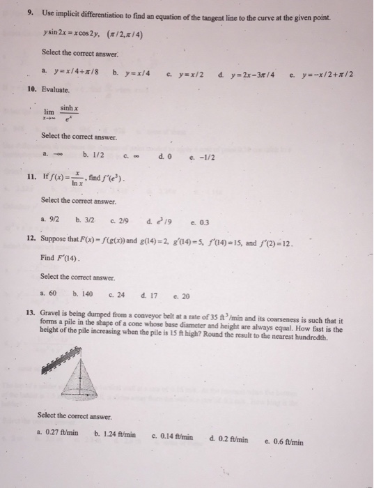 Solved Use implicit differentiation to find an equation of | Chegg.com