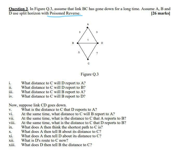 Solved Question 3. In Figure Q.3, assume that link BC has | Chegg.com