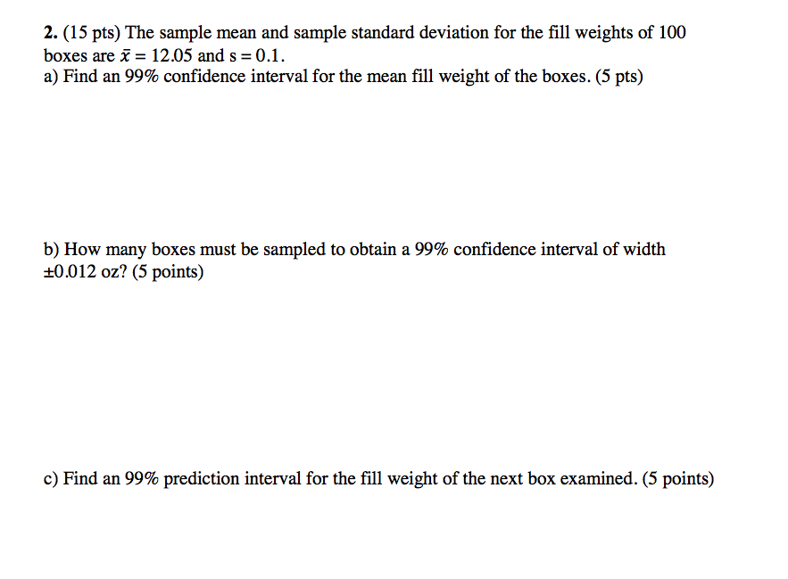 Solved 2. (15 pts) The sample mean and sample standard | Chegg.com