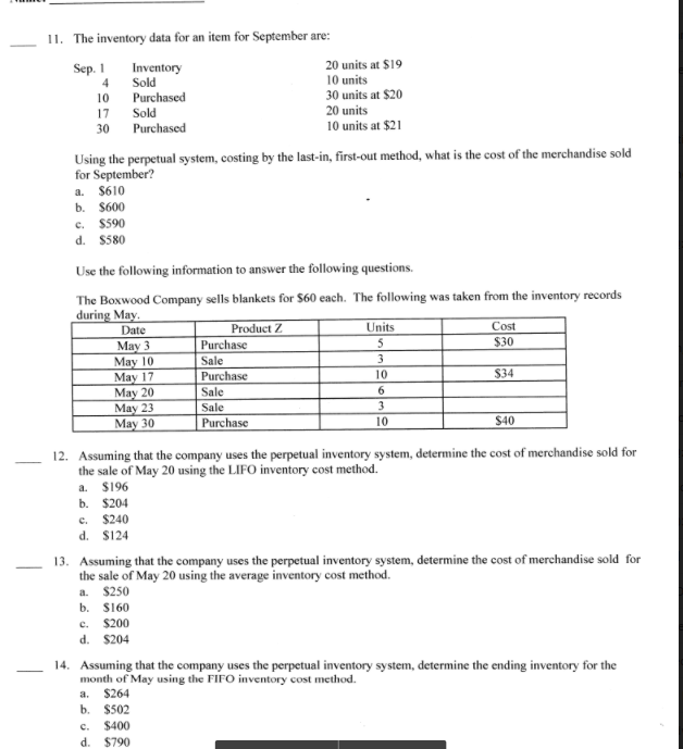 Solved Ch. 6 Inventories Multiple Choice Identify The Choice | Chegg.com