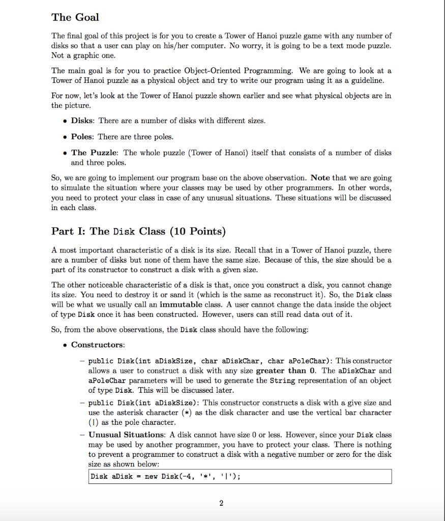 Solved Project 2 - Tower of Hanoi CS 0401-Intermediate | Chegg.com