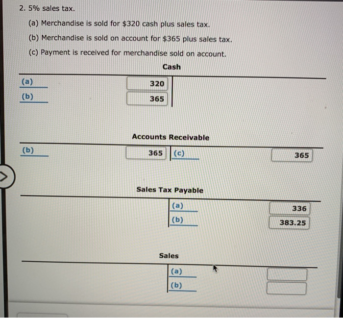 Solved 2, 5% Sales Tax. (a) Merchandise Is Sold For $320 | Chegg.com