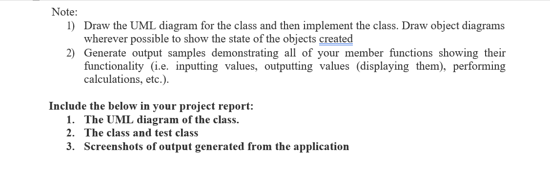 Solved Create a Java Project (with a class and a test class) | Chegg.com