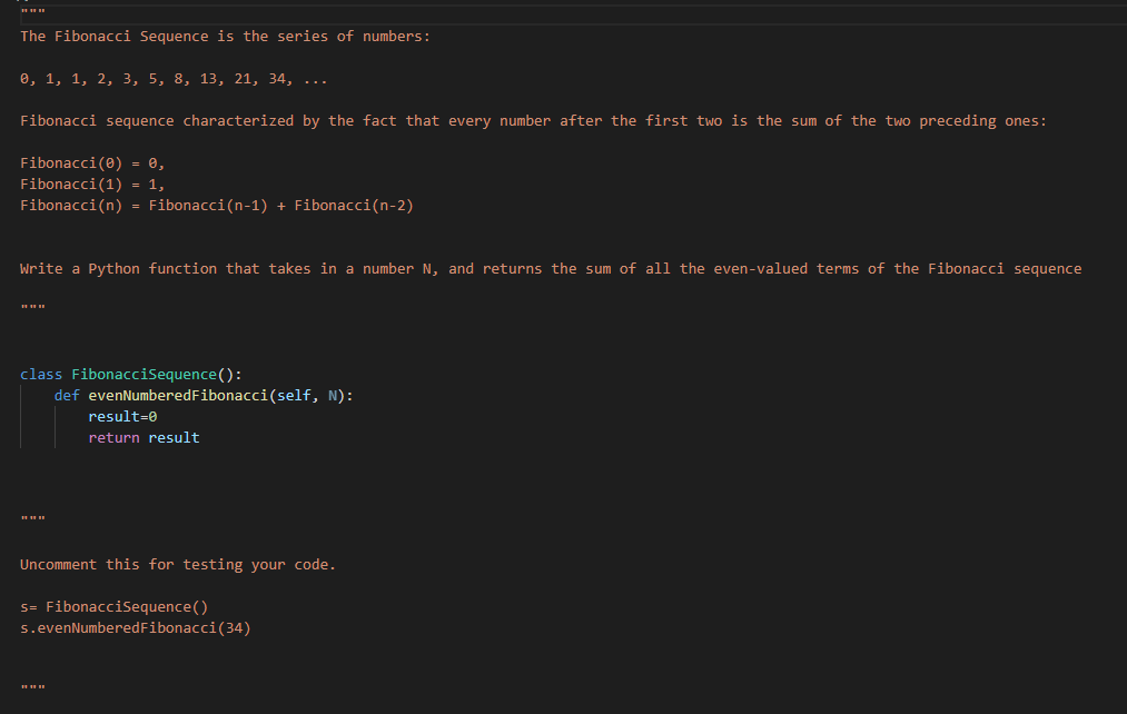 Solved The Fibonacci Sequence is the series of numbers: 0, | Chegg.com