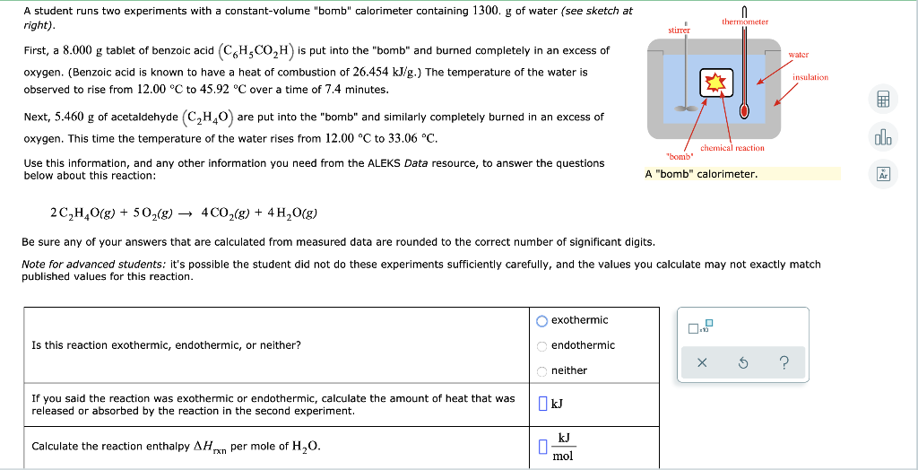 solved-a-student-runs-two-experiments-with-a-constant-volume-chegg