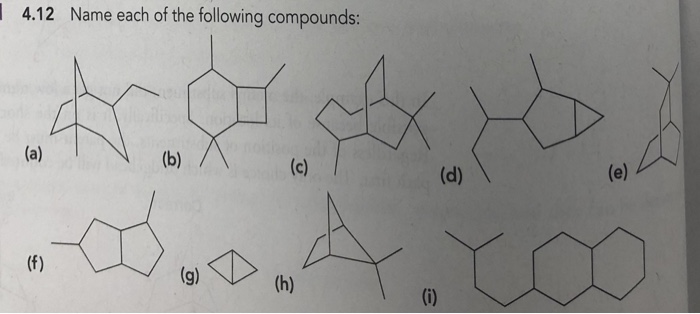 Solved 4.12 Name Each Of The Following Compounds: | Chegg.com