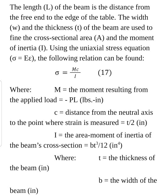 Solved 4. Calculate the stress of the cantilever beam using | Chegg.com