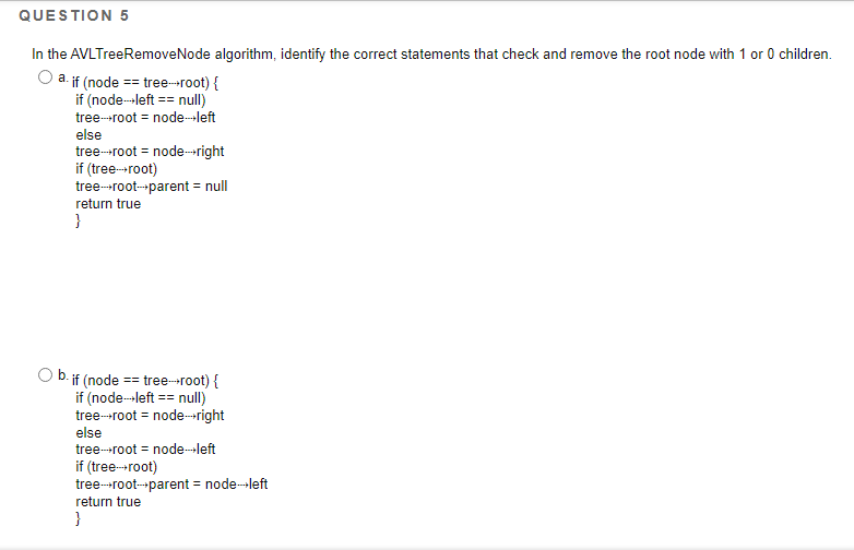 Solved What happens when a leaf node is removed? a. The root | Chegg.com