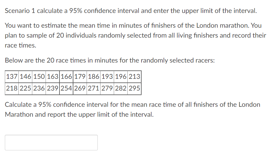 Solved Scenario 1 calculate a 95 confidence interval and