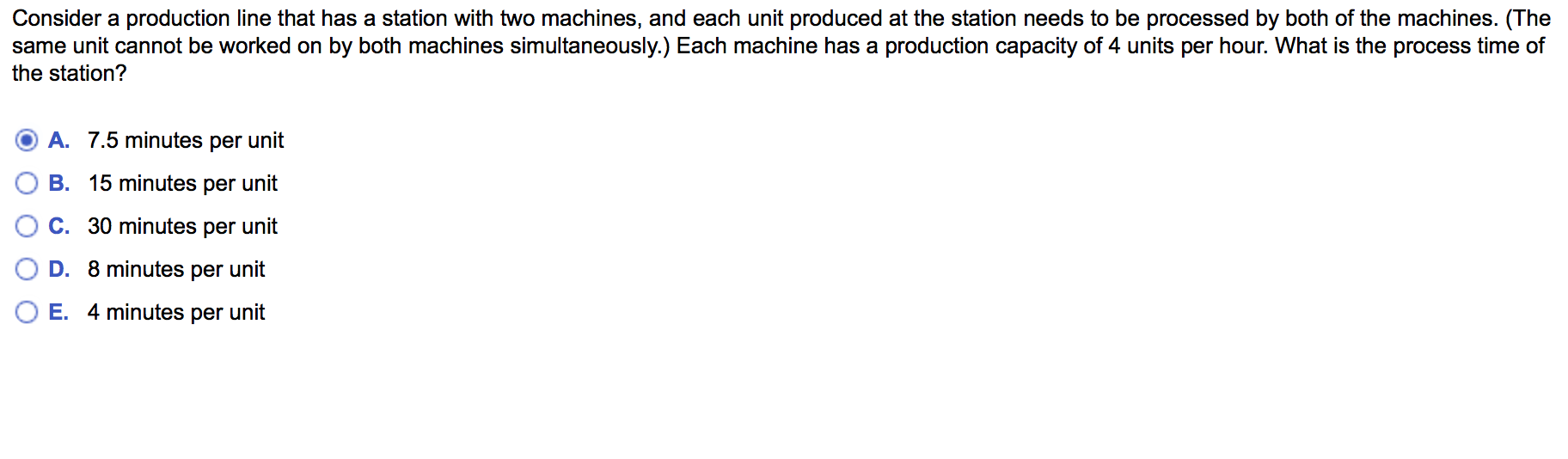 Solved Consider a production line that has a station with | Chegg.com
