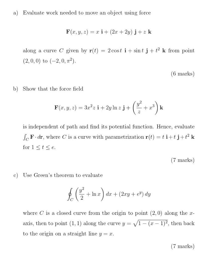 A Evaluate Work Needed To Move An Object Using Force Chegg Com