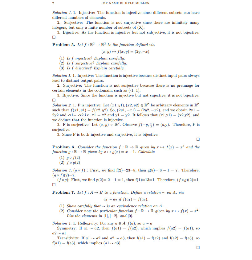 Problem 1. Consider the function f:Z→Z defined via | Chegg.com