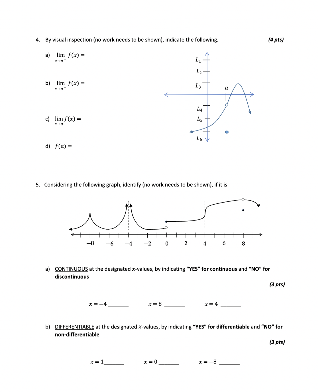 Solved 4. By Visual Inspection (no Work Needs To Be Shown), | Chegg.com