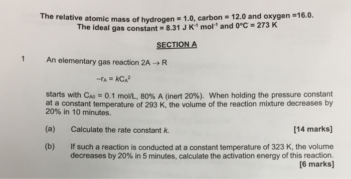 Solved The Relative Atomic Mass Of Hydrogen 1.0, Carbon 12.0 | Chegg.com