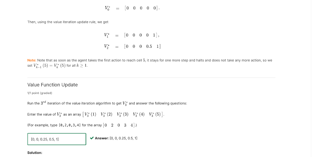 Recall from lecture the value iteration update rule : | Chegg.com