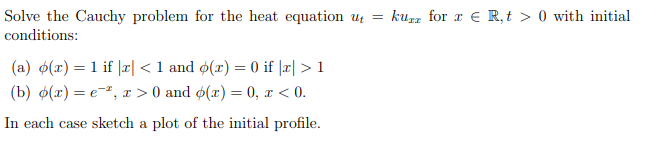 Solved T Solve the Cauchy problem for the heat equation ut = | Chegg.com