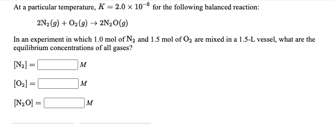 Solved At a particular temperature, K = 2.0 x 10-6 for the | Chegg.com